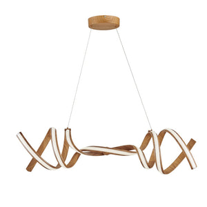 HomeRoots Brown Two-Light Metal LED Chandelier - Smart Dimmable Fixture for Modern Home Décor & Ambiance 558566