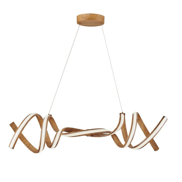 HomeRoots Brown Two-Light Metal LED Chandelier - Smart Dimmable Fixture for Modern Home Décor & Ambiance 558566