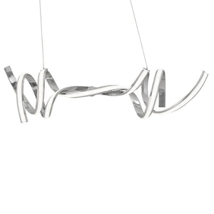 HomeRoots Silver Two-Light LED Chandelier - Smart Dimmable Metal Fixture for Modern Dining & Entry Spaces 558567
