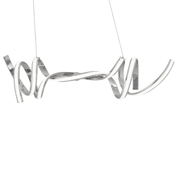 HomeRoots Silver Two-Light LED Chandelier - Smart Dimmable Metal Fixture for Modern Dining & Entry Spaces 558567