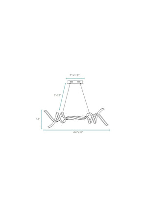 HomeRoots Silver Two-Light LED Chandelier - Smart Dimmable Metal Fixture for Modern Dining & Entry Spaces 558567