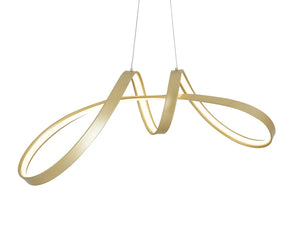 HomeRoots Gold Modern LED Dimmable Chandelier - Elegant Adjustable Pendant Light for Contemporary Spaces 558568