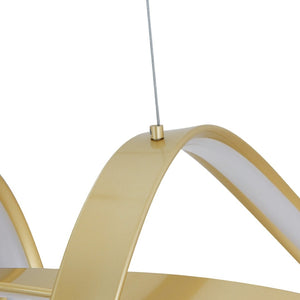 HomeRoots Gold Modern LED Dimmable Chandelier - Elegant Adjustable Pendant Light for Contemporary Spaces 558568