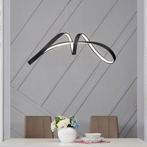 HomeRoots Black Metal LED Chandelier - Modern Dimmable Fixture for Dining Rooms, Kitchens & Living Spaces 558569