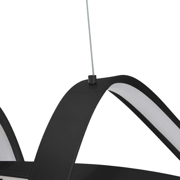 HomeRoots Black Metal Dimmable Smart LED Chandelier - Modern Lighting Fixture for Stylish Home Ambiance 558570