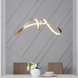 HomeRoots Gold Metal LED Chandelier - Smart Dimmable Design for Modern Elegance in Any Room Decor 558571