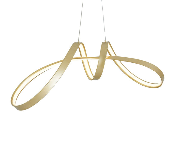 HomeRoots Gold Metal LED Chandelier - Smart Dimmable Design for Modern Elegance in Any Room Decor 558571
