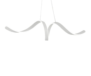 HomeRoots White Metal LED Chandelier - Modern Dimmable Fixture for Stylish Dining, Kitchen & Living Spaces 558572