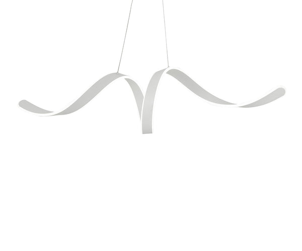 HomeRoots White Metal LED Chandelier - Modern Dimmable Fixture for Stylish Dining, Kitchen & Living Spaces 558572