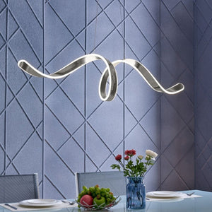 HomeRoots Silver LED Dimmable Chandelier - Modern Metal Fixture with Adjustable Brightness & Versatile Style 558573