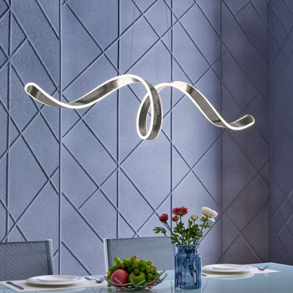 HomeRoots Silver LED Dimmable Chandelier - Modern Metal Fixture with Adjustable Brightness & Versatile Style 558573