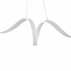 HomeRoots White Metal LED Chandelier - Modern Dimmable Smart Lighting for Elegant Dining & Living Spaces 558575