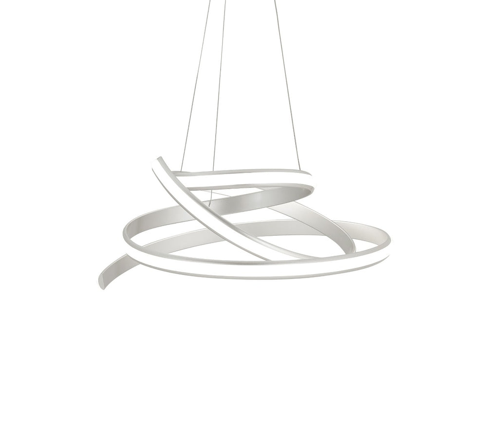 HomeRoots Silver Modern LED Dimmable Chandelier - Sleek Metal Fixture for Stylish Lighting in Any Space 558576
