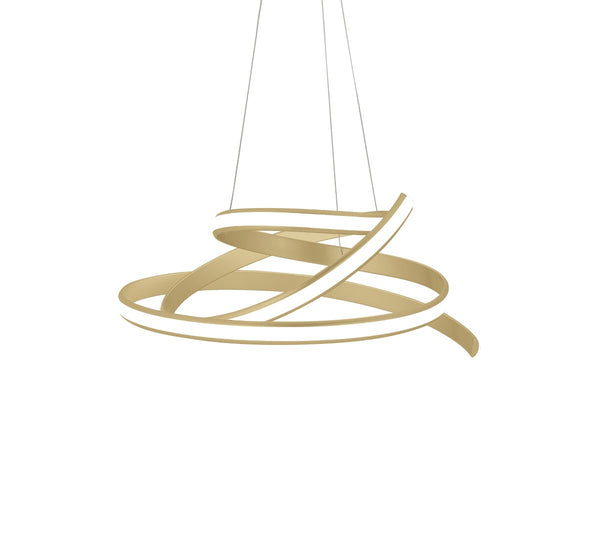 HomeRoots Gold Modern LED Chandelier - Dimmable Smart Lighting with Geometric Design for Stylish Interiors 558577