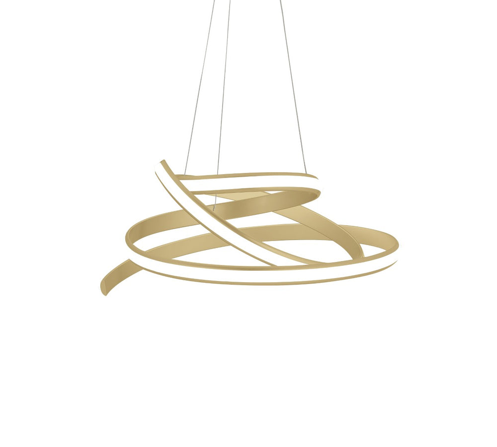 HomeRoots Gold Modern LED Chandelier - Dimmable Smart Lighting with Geometric Design for Stylish Interiors 558577
