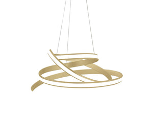 HomeRoots Gold Modern LED Chandelier - Dimmable Smart Lighting with Geometric Design for Stylish Interiors 558577