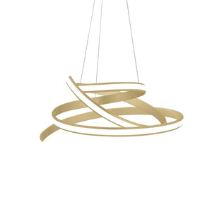 HomeRoots Gold Modern LED Chandelier - Dimmable Smart Lighting with Geometric Design for Stylish Interiors 558577