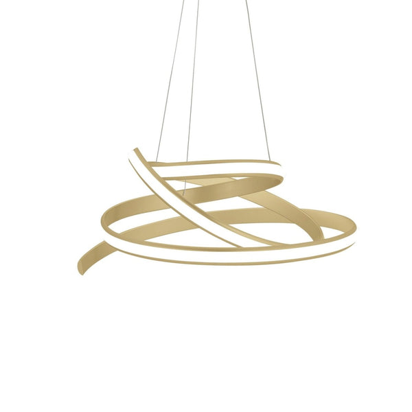 HomeRoots Gold Modern LED Chandelier - Dimmable Smart Lighting with Geometric Design for Stylish Interiors 558577