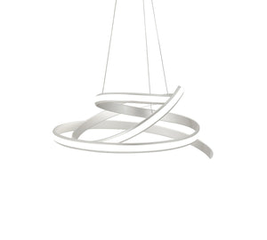 HomeRoots Silver Metal LED Dimmable Smart Chandelier - Modern Geometric Design, Adjustable Length, Energy Efficient 558578