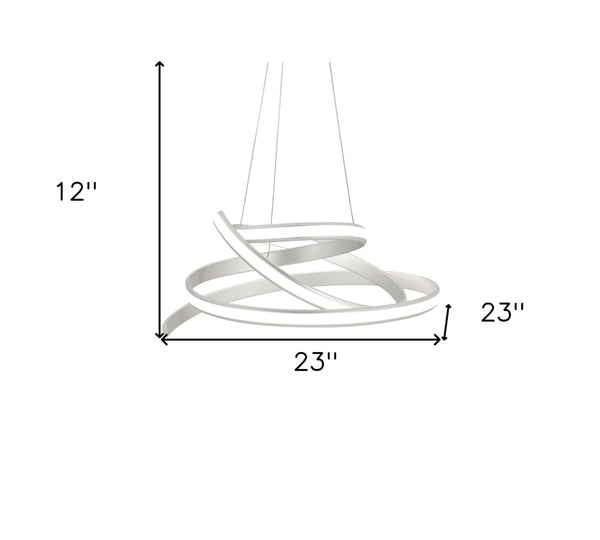 HomeRoots Silver Metal LED Dimmable Smart Chandelier - Modern Geometric Design, Adjustable Length, Energy Efficient 558578