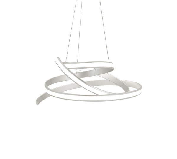 HomeRoots Silver Metal LED Dimmable Smart Chandelier - Modern Geometric Design, Adjustable Length, Energy Efficient 558578