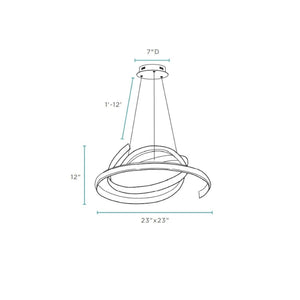 HomeRoots Silver Metal LED Dimmable Smart Chandelier - Modern Geometric Design, Adjustable Length, Energy Efficient 558578
