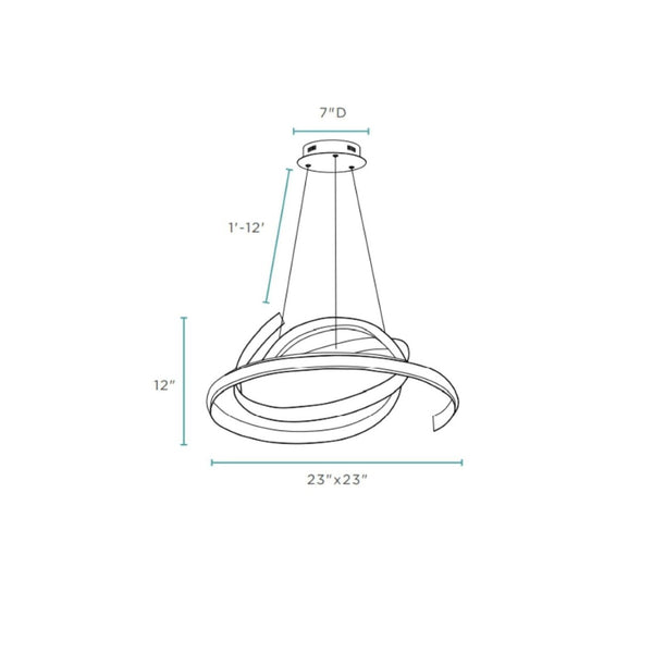 HomeRoots Silver Metal LED Dimmable Smart Chandelier - Modern Geometric Design, Adjustable Length, Energy Efficient 558578