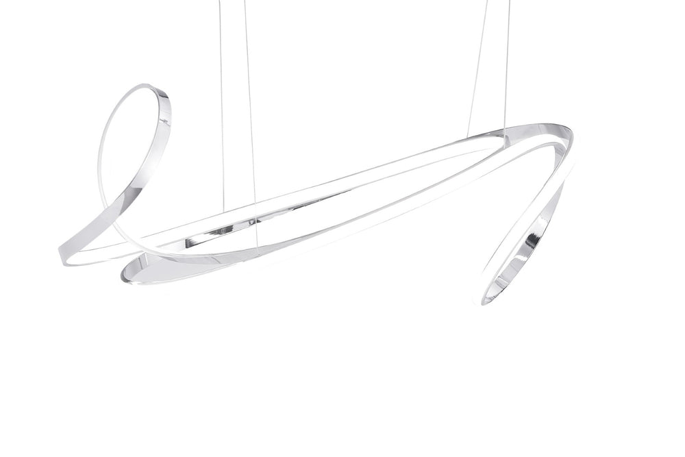 HomeRoots Silver Modern LED Dimmable Chandelier - Elegant Metal Lighting Fixture for Dining, Kitchen & Living Spaces 558579