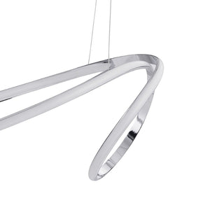 HomeRoots Silver Modern LED Dimmable Chandelier - Elegant Metal Lighting Fixture for Dining, Kitchen & Living Spaces 558579