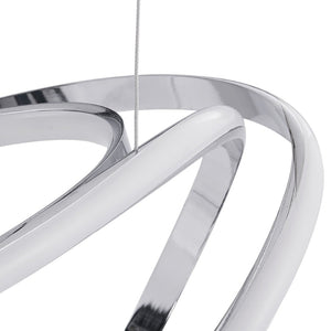 HomeRoots Silver Modern LED Dimmable Chandelier - Elegant Metal Lighting Fixture for Dining, Kitchen & Living Spaces 558579
