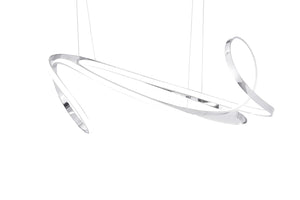 HomeRoots Silver Modern LED Dimmable Chandelier - Elegant Metal Lighting Fixture for Dining, Kitchen & Living Spaces 558579
