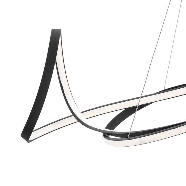 HomeRoots Black Metal LED Dimmable Chandelier - Modern Minimalist Design for Stylish Illumination in Any Space 558580