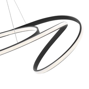 HomeRoots Black Metal LED Dimmable Chandelier - Modern Minimalist Design for Stylish Illumination in Any Space 558580