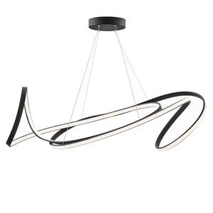 HomeRoots Black Metal LED Dimmable Chandelier - Modern Minimalist Design for Stylish Illumination in Any Space 558580