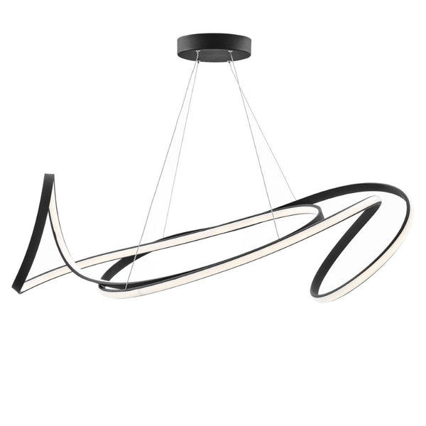 HomeRoots Black Metal LED Dimmable Chandelier - Modern Minimalist Design for Stylish Illumination in Any Space 558580