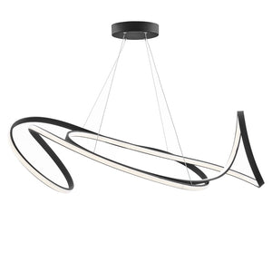 HomeRoots Black Metal LED Dimmable Chandelier - Modern Minimalist Design for Stylish Illumination in Any Space 558580
