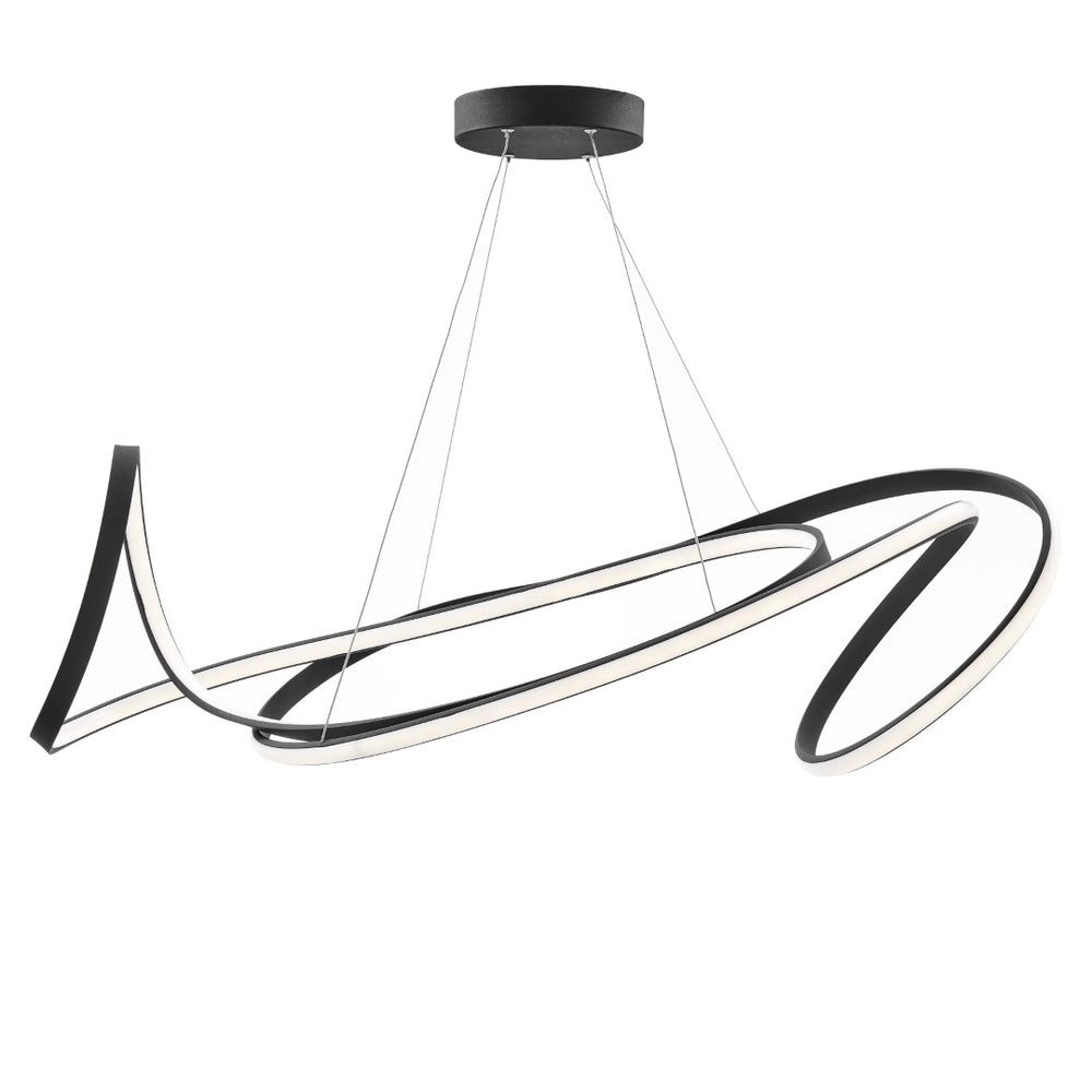 HomeRoots Black Metal LED Chandelier - Smart Dimmable Fixture with Adjustable Height for Modern Spaces 558581