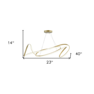 HomeRoots Gold Metal LED Dimmable Chandelier - Modern Elegance for Entryways, Dining Rooms & Stylish Spaces 558582