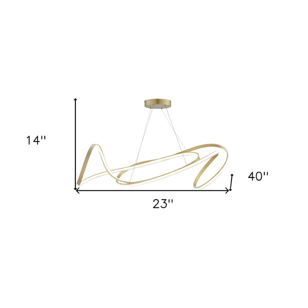 HomeRoots Gold Metal LED Dimmable Chandelier - Modern Elegance for Entryways, Dining Rooms & Stylish Spaces 558582