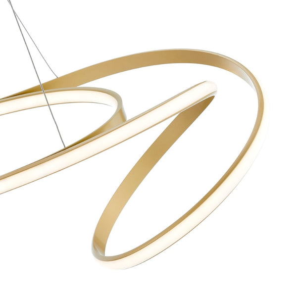 HomeRoots Gold Metal LED Dimmable Chandelier - Modern Elegance for Entryways, Dining Rooms & Stylish Spaces 558582