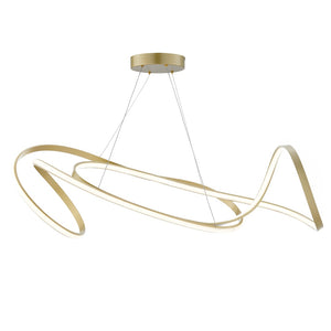 HomeRoots Gold Metal LED Dimmable Chandelier - Modern Elegance for Entryways, Dining Rooms & Stylish Spaces 558582