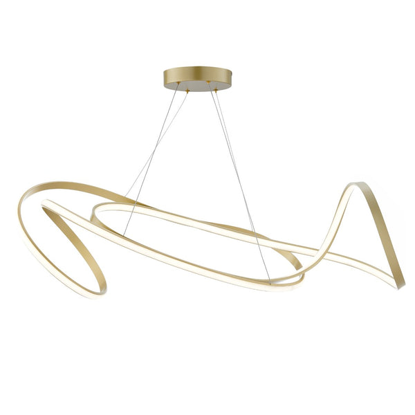 HomeRoots Gold Metal LED Dimmable Chandelier - Modern Elegance for Entryways, Dining Rooms & Stylish Spaces 558582
