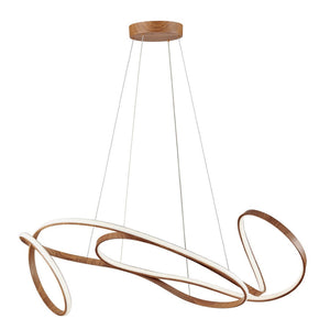 HomeRoots Brown LED Dimmable Smart Chandelier - Modern Linear Design, Energy-Efficient Lighting for Home Decor 558585