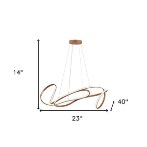 HomeRoots Brown LED Dimmable Smart Chandelier - Modern Linear Design, Energy-Efficient Lighting for Home Decor 558585
