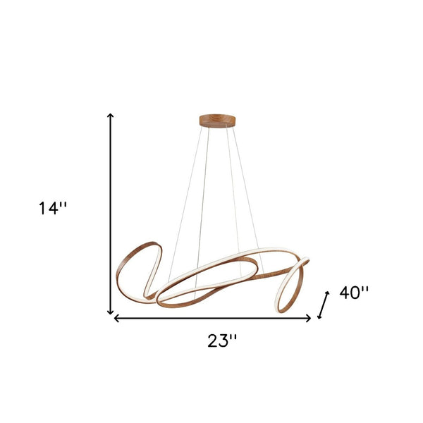HomeRoots Brown LED Dimmable Smart Chandelier - Modern Linear Design, Energy-Efficient Lighting for Home Decor 558585