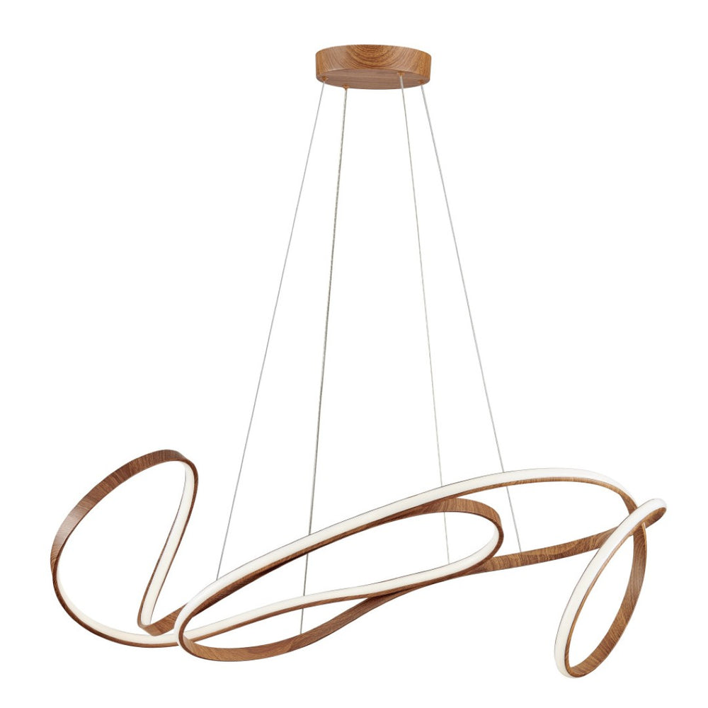 HomeRoots Brown LED Dimmable Smart Chandelier - Modern Linear Design, Energy-Efficient Lighting for Home Decor 558585