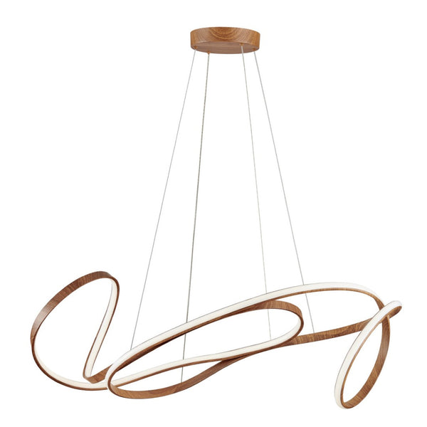 HomeRoots Brown LED Dimmable Smart Chandelier - Modern Linear Design, Energy-Efficient Lighting for Home Decor 558585