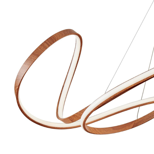 HomeRoots Brown LED Dimmable Smart Chandelier - Modern Linear Design, Energy-Efficient Lighting for Home Decor 558585
