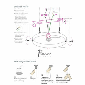 HomeRoots Brown LED Dimmable Smart Chandelier - Modern Linear Design, Energy-Efficient Lighting for Home Decor 558585
