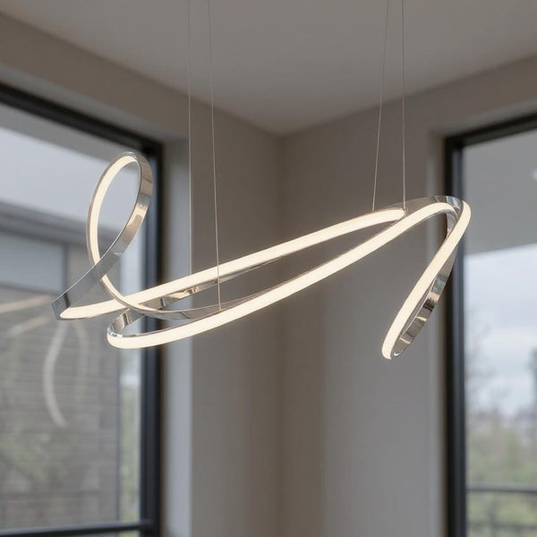 HomeRoots Silver Metal Chandelier - Smart Dimmable LED Lighting Fixture for Modern Homes & Stylish Spaces 558586